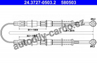 Lanko ruční brzdy ATE 24.3727-0503 (AT 580503)