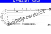 Lanko ruční brzdy ATE 24.3727-0147 (AT 580147)