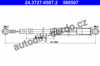 Lanko ruční brzdy ATE 24.3727-0507 (AT 580507)