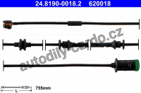 Výstražný kontakt opotřebení obložení ATE 24.8190-0018 (AT 620018)