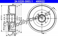 Brzdový buben ATE 24.0220-3003 (AT 480022)