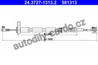 Lanko ruční brzdy ATE 24.3727-1313 (AT 581313)
