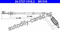 Lanko ruční brzdy ATE 24.3727-1316 (AT 581316)