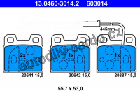Sada brzdových destiček ATE 13.0460-3014 (AT 603014) - ALFA ROMEO