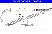 Lanko ruční brzdy ATE 24.3727-0533 (AT 580533)
