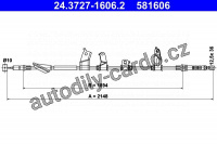 Lanko ruční brzdy ATE 24.3727-1606 (AT 581606)