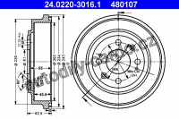 Brzdový buben ATE 24.0220-3016 - HONDA