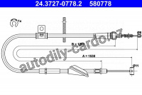 Lanko ruční brzdy ATE 24.3727-0778 (AT 580778)
