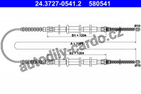 Lanko ruční brzdy ATE 24.3727-0541 (AT 580541)