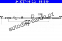 Lanko ruční brzdy ATE 24.3727-1610 (AT 581610)