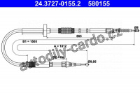 Lanko ruční brzdy ATE 24.3727-0155 (AT 580155)