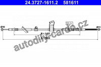 Lanko ruční brzdy ATE 24.3727-1611 (AT 581611)
