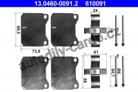 Sada příslušenství, obložení kotoučové brzdy ATE 13.0460-0091 (AT 610091)
