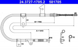 Lanko ruční brzdy ATE 24.3727-1705 (AT 581705)