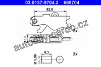 Sada příslušenství, parkovací brzdové čelisti ATE 03.0137-9704 (AT 669704)