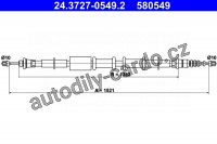 Lanko ruční brzdy ATE 24.3727-0549 (AT 580549)