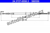 Lanko ruční brzdy ATE 24.3727-0550 (AT 580550)