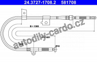 Lanko ruční brzdy ATE 24.3727-1708 (AT 581708)