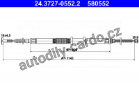 Lanko ruční brzdy ATE 24.3727-0552 (AT 580552)