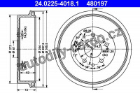 Brzdový buben ATE 24.0225-4018 (AT 480197) - TOYOTA