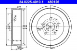 Brzdový buben ATE 24.0225-4010 (AT 480126) - TOYOTA