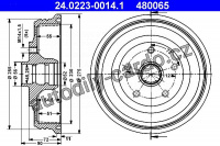 Brzdový buben ATE 24.0223-0014 (AT 480065) - AUDI