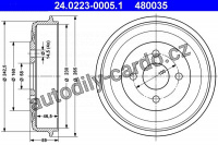Brzdový buben ATE 24.0223-0005 (AT 480035) - BMW