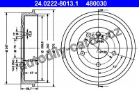 Brzdový buben ATE 24.0222-8013 (AT 480030) - BMW