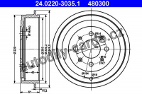 Brzdový buben ATE 24.0220-3035 - OPEL
