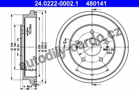 Brzdový buben ATE 24.0222-0002 (AT 480141) - HONDA