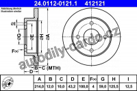 Brzdový kotouč ATE 24.0112-0121 (AT 412121) - NISSAN