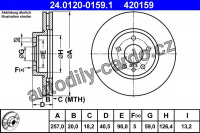 Brzdový kotouč ATE 24.0120-0159 (AT 420159) - ALFA ROMEO