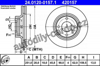 Brzdový kotouč ATE 24.0120-0157 (AT 420157) - SEAT