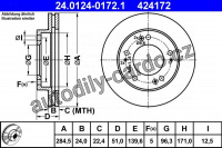 Brzdový kotouč ATE 24.0124-0172 (AT 424172) - KIA
