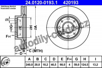 Brzdový kotouč ATE 24.0120-0193 (AT 420193) - FIAT