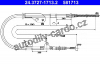 Lanko ruční brzdy ATE 24.3727-1713 (AT 581713)