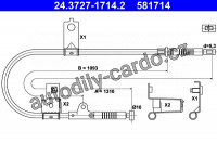 Lanko ruční brzdy ATE 24.3727-1714 (AT 581714)