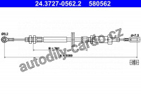 Lanko ruční brzdy ATE 24.3727-0562 (AT 580562)