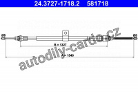 Lanko ruční brzdy ATE 24.3727-1718 (AT 581718)