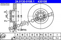 Brzdový kotouč ATE 24.0130-0108 (AT 430108)