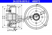 Brzdový buben ATE 24.0218-0019
