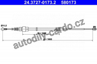 Lanko ruční brzdy ATE 24.3727-0173 (AT 580173)