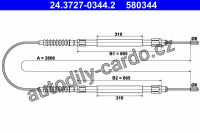 Lanko ruční brzdy ATE 24.3727-0344 (AT 580344)
