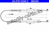 Lanko ruční brzdy ATE 24.3727-0345 (AT 580345)