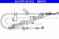 Lanko ruční brzdy ATE 24.3727-2113 (AT 582113)