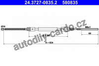 Lanko ruční brzdy ATE 24.3727-0835 (AT 580835)