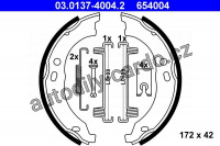 Sada brzdových čelistí ATE (AT 654004) 03.0137-4004 - CITROËN, FIAT, PEUGEOT