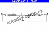 Lanko ruční brzdy ATE 24.3727-0351 (AT 580351)