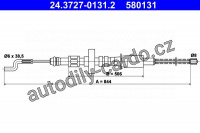 Lanko ruční brzdy ATE 24.3727-0131 (AT 580131)