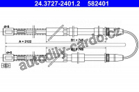 Lanko ruční brzdy ATE 24.3727-2401 (AT 582401)